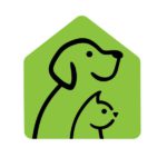 Ruff Haven Crisis Sheltering Logo, green house with dog and cat outlines in it.